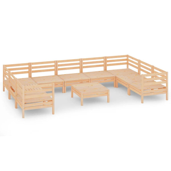 vidaXL 10-Piece Garden Lounge Set Solid Pinewood