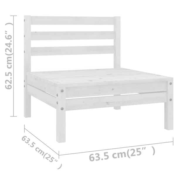 vidaXL 10-piece Garden Lounge Set White Solid Pine Wood