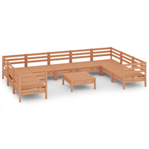 vidaXL 10-Piece Garden Lounge Set Honey Brown Solid Pine Wood