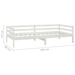 vidaXL Day Bed with Mattress 90x200 cm White Solid Pine Wood