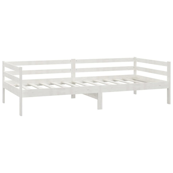 vidaXL Day Bed with Mattress 90x200 cm White Solid Pine Wood