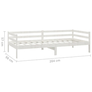 vidaXL Day Bed with Mattress 90x200 cm White Solid Pine Wood