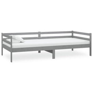 vidaXL Day Bed with Mattress 90x200 cm Grey Solid Pine Wood