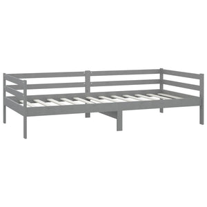 vidaXL Day Bed with Mattress 90x200 cm Grey Solid Pine Wood