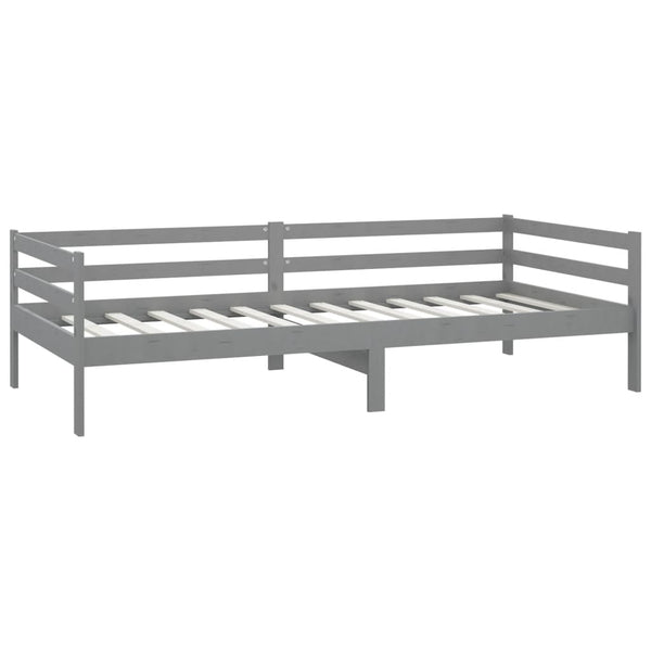 vidaXL Day Bed with Mattress 90x200 cm Grey Solid Pine Wood