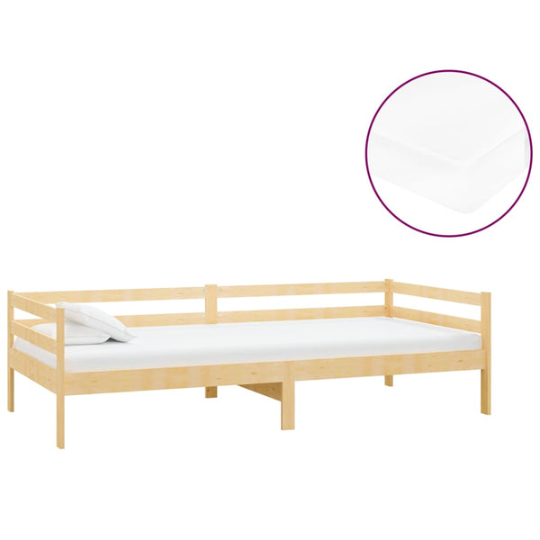 vidaXL Day Bed with Mattress 90x200 cm Solid Pine Wood