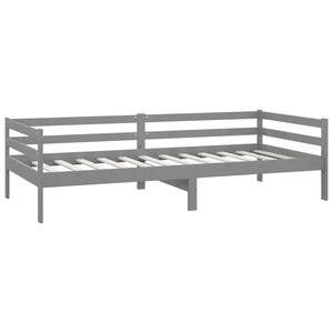vidaXL Day Bed with Mattress 90x200 cm Grey Solid Pine Wood