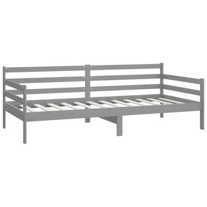 vidaXL Day Bed with Mattress 90x200 cm Grey Solid Pine Wood