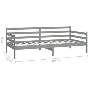 vidaXL Day Bed with Mattress 90x200 cm Grey Solid Pine Wood