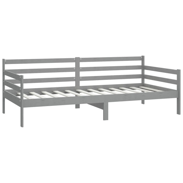 vidaXL Day Bed with Mattress 90x200 cm Grey Solid Pine Wood