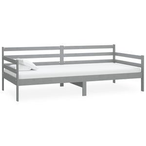 vidaXL Day Bed with Mattress 90x200 cm Grey Solid Pine Wood