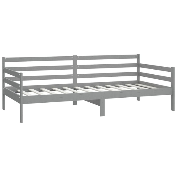 vidaXL Day Bed with Mattress 90x200 cm Grey Solid Pine Wood