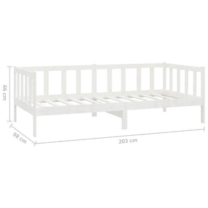 vidaXL Day Bed with Mattress 90x200 cm White Solid Pine Wood