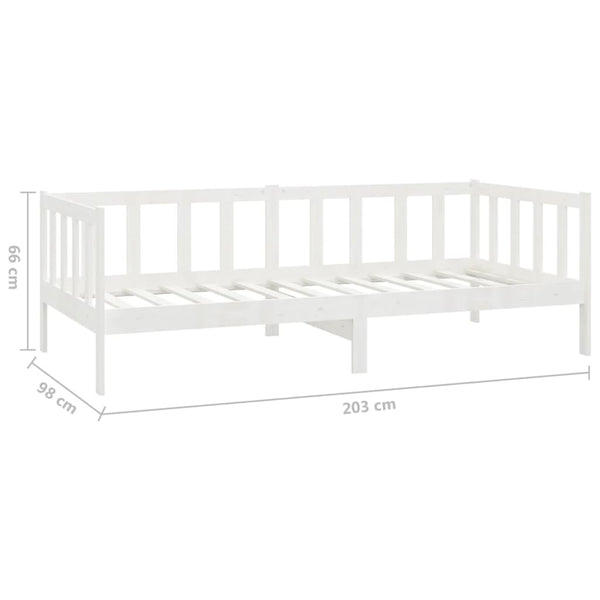 vidaXL Day Bed with Mattress 90x200 cm White Solid Pine Wood