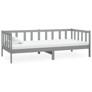 vidaXL Day Bed with Mattress 90x200 cm Grey Solid Pine Wood