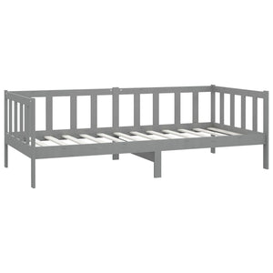 vidaXL Day Bed with Mattress 90x200 cm Grey Solid Pine Wood