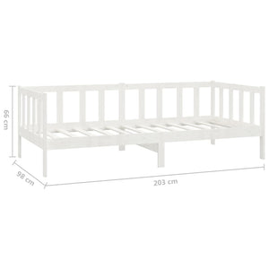 vidaXL Day Bed with Mattress 90x200 cm White Solid Pine Wood