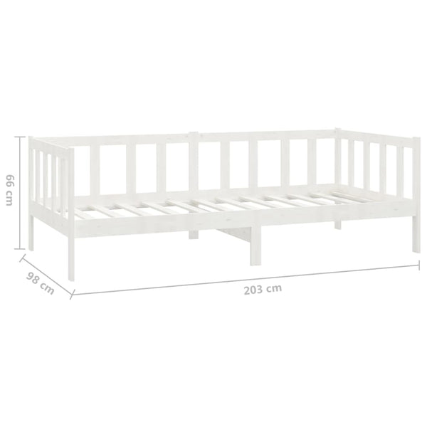 vidaXL Day Bed with Mattress 90x200 cm White Solid Pine Wood