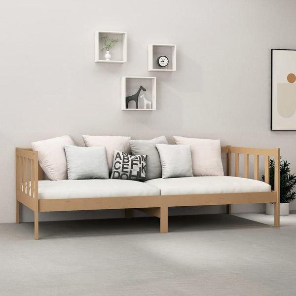 vidaXL Day Bed with Mattress 90x200 cm Honey Brown Solid Pine Wood