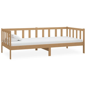vidaXL Day Bed with Mattress 90x200 cm Honey Brown Solid Pine Wood