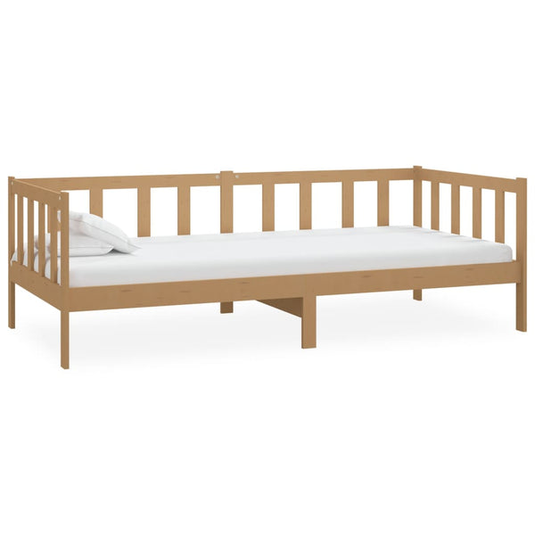 vidaXL Day Bed with Mattress 90x200 cm Honey Brown Solid Pine Wood
