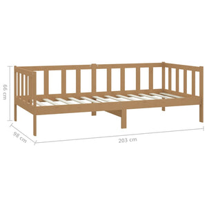 vidaXL Day Bed with Mattress 90x200 cm Honey Brown Solid Pine Wood