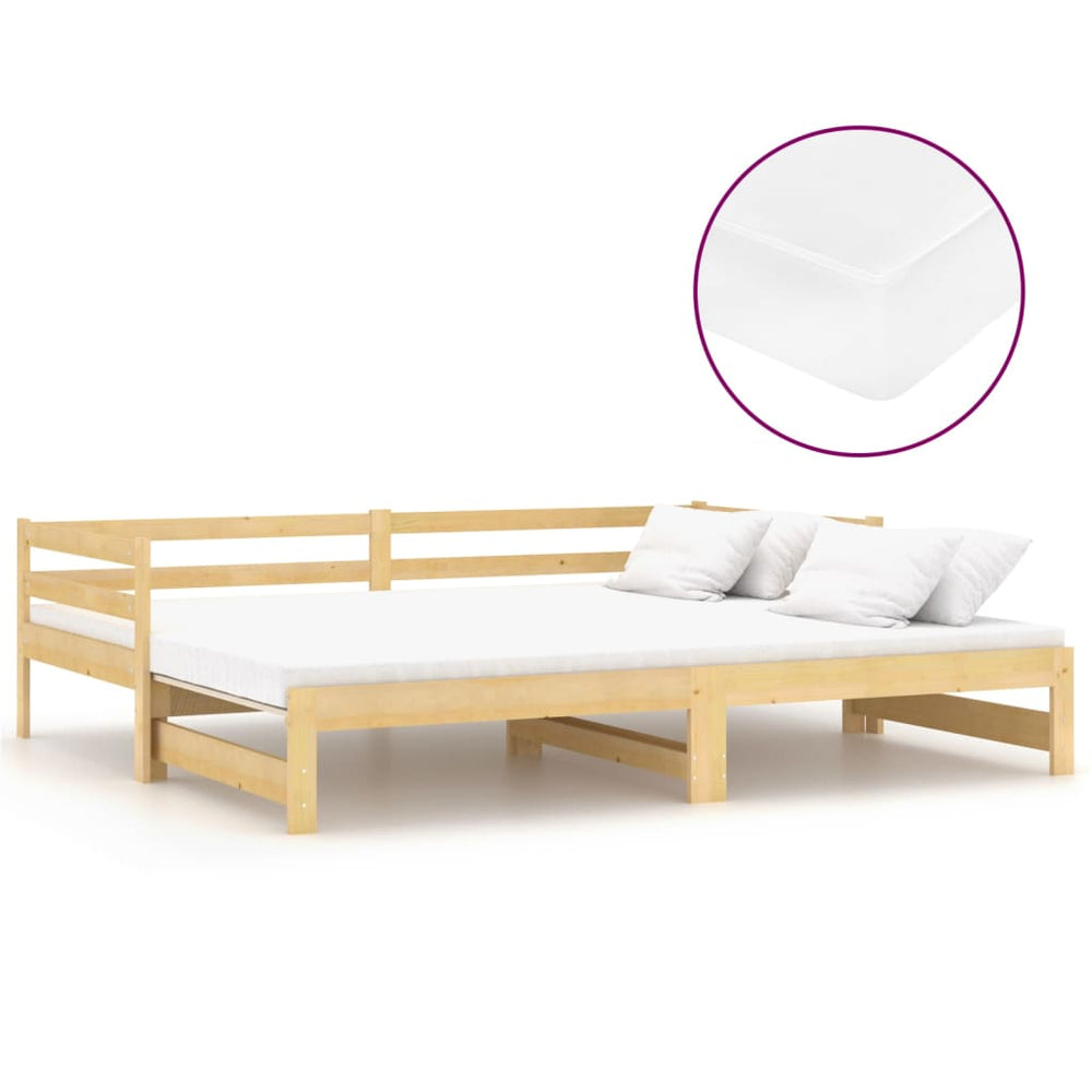 vidaXL Extendable Day Bed 2x(90x200) cm Solid Pine Wood