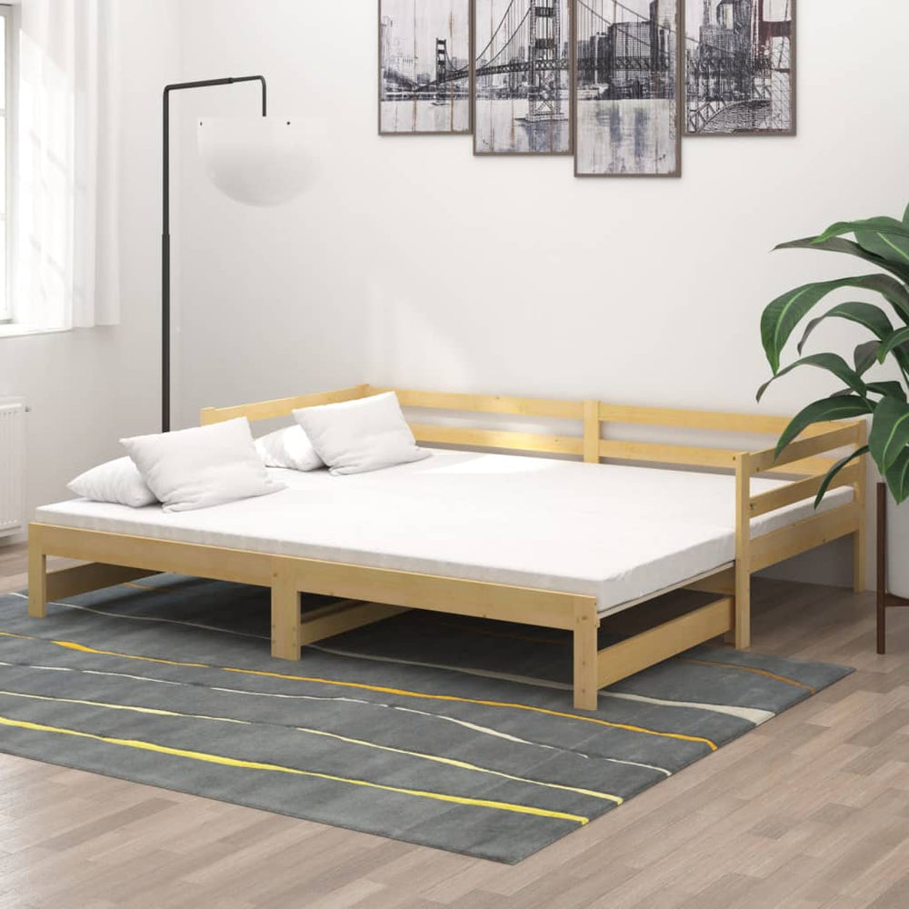 vidaXL Extendable Day Bed 2x(90x200) cm Solid Pine Wood