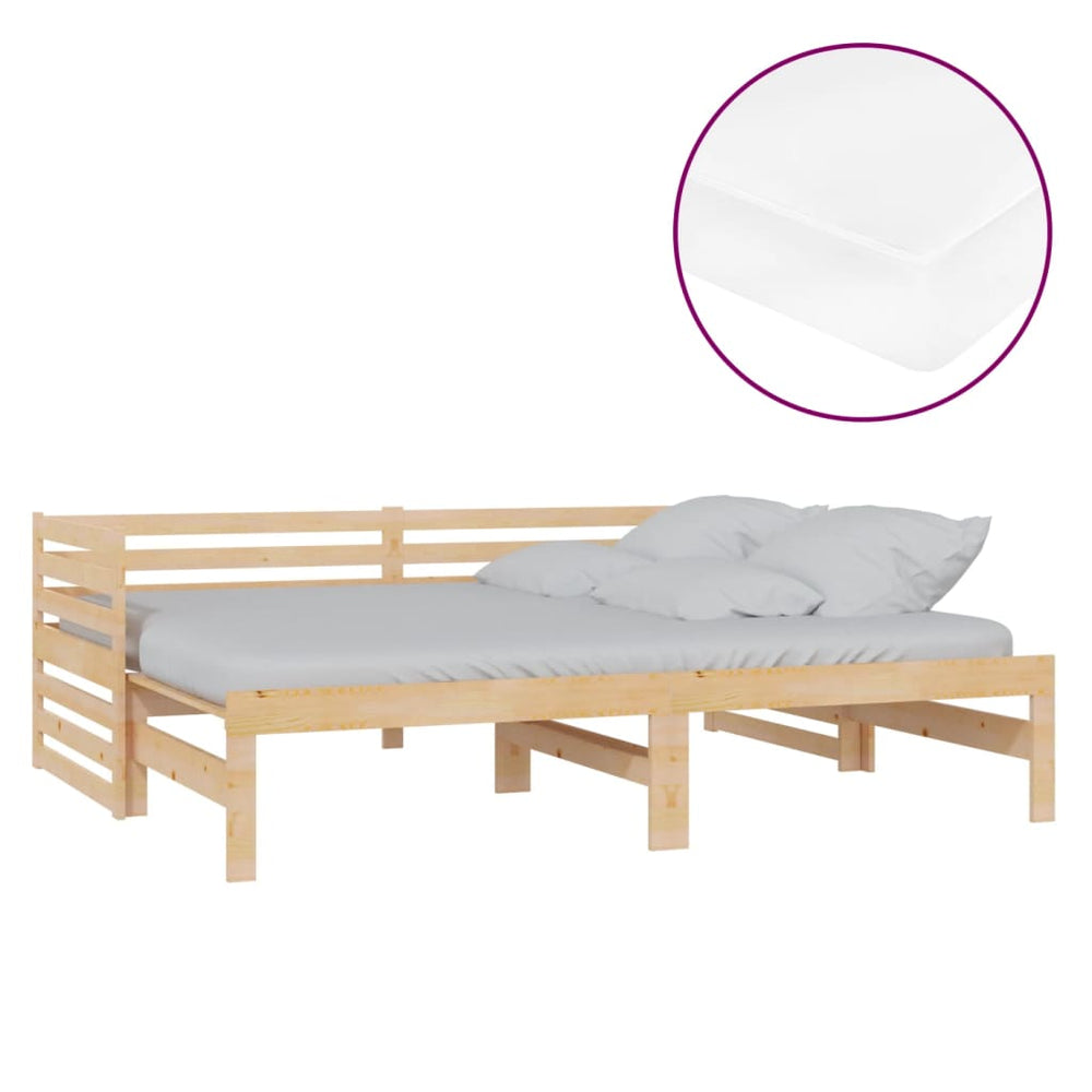 vidaXL Extendable Day Bed 2x(90x200) cm Solid Pine Wood