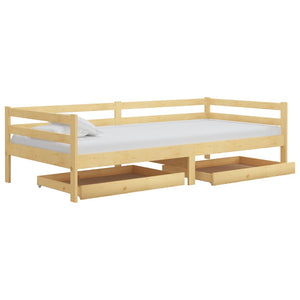 vidaXL Day Bed with Drawers 90x200 cm Solid Pine