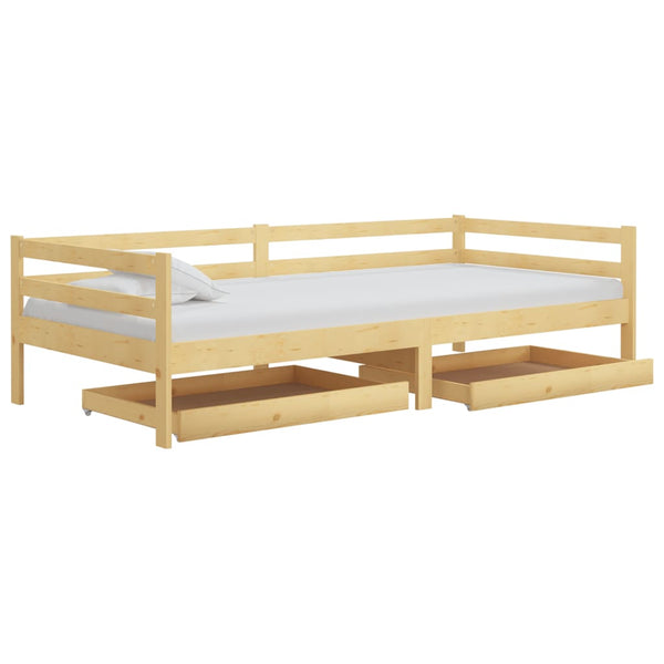 vidaXL Day Bed with Drawers 90x200 cm Solid Pine