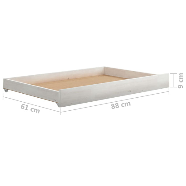 vidaXL Day Bed with Drawers White 90x200 cm Solid Pine Wood