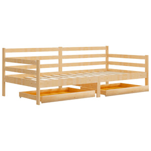 vidaXL Day Bed with Drawers 90x200 cm Solid Pine