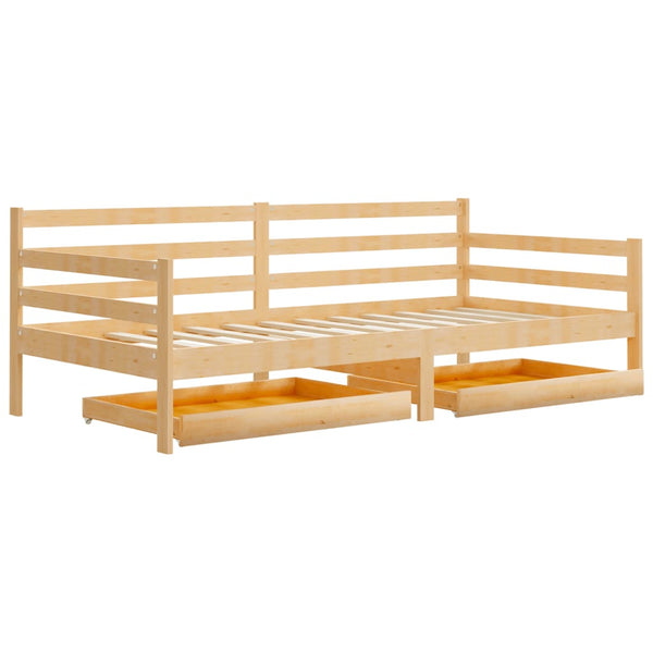 vidaXL Day Bed with Drawers 90x200 cm Solid Pine