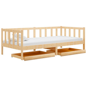vidaXL Day Bed with Drawers 90x200 cm Solid Pine