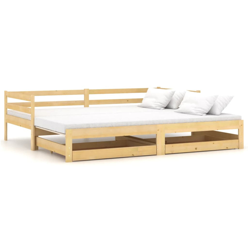 vidaXL Extendable Day Bed 2x(90x200) cm Solid Pine Wood