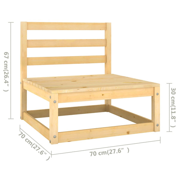 vidaXL 3-Piece Garden Lounge Set with Cushions Solid Pine Wood