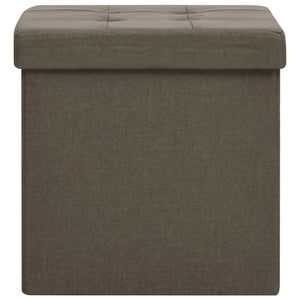 vidaXL Storage Ottoman 2 pcs Brown Linen Look