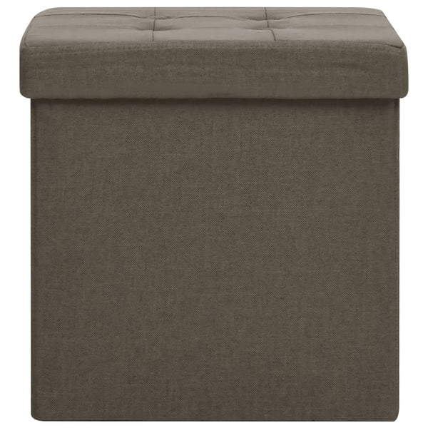 vidaXL Storage Ottoman 2 pcs Brown Linen Look