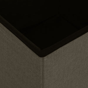 vidaXL Ottomans with Storage 2 pcs Dark Brown Linen Look