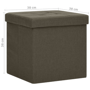 vidaXL Ottomans with Storage 2 pcs Dark Brown Linen Look