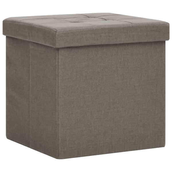 vidaXL Storage Stools 2 pcs Taupe Linen Look