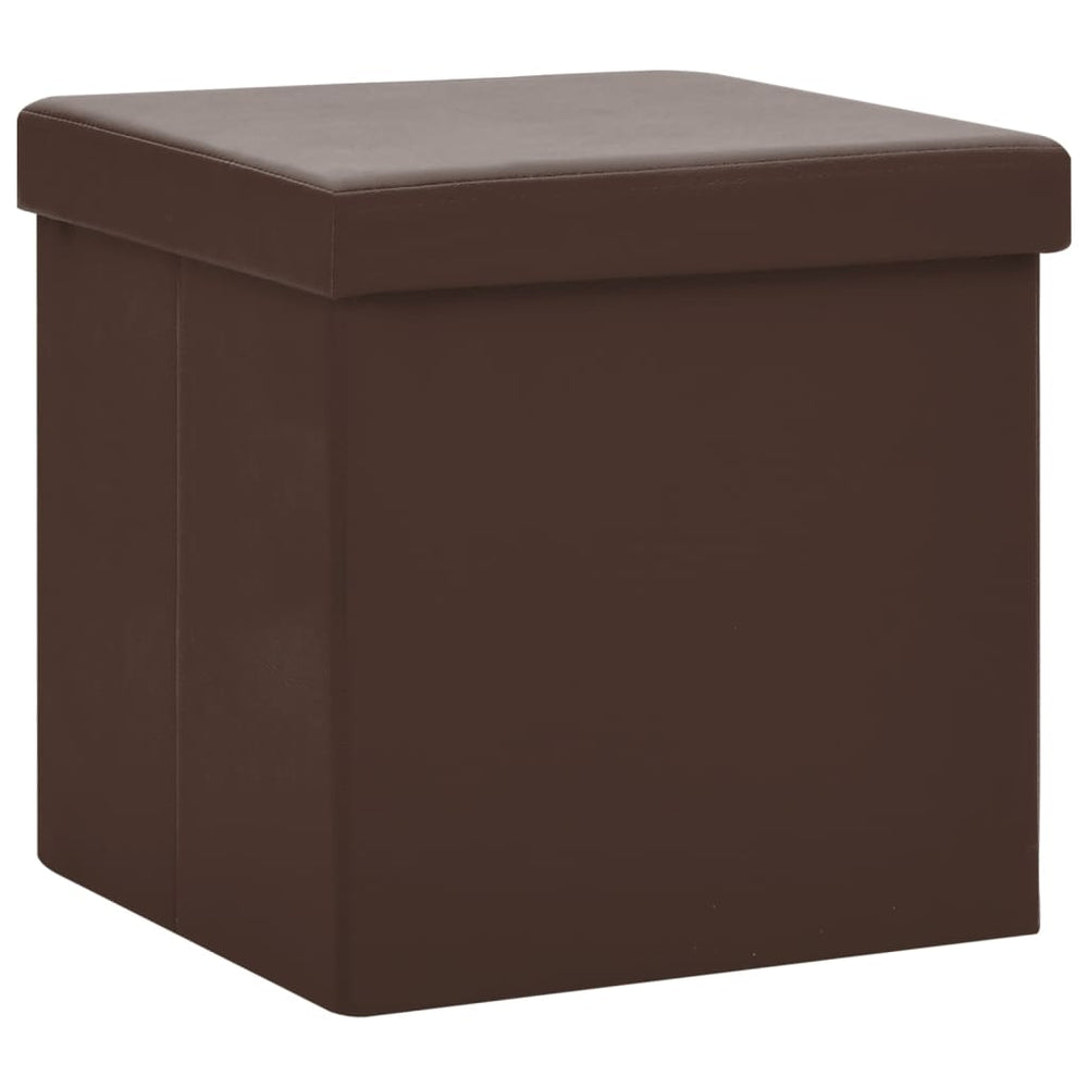 vidaXL Storage Stool Brown PVC