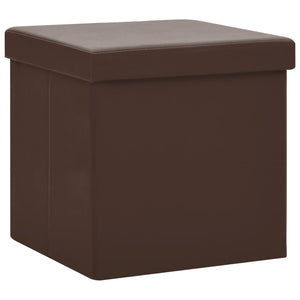 vidaXL Storage Stool Brown PVC