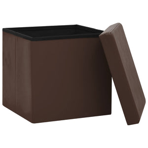 vidaXL Storage Stool Brown PVC