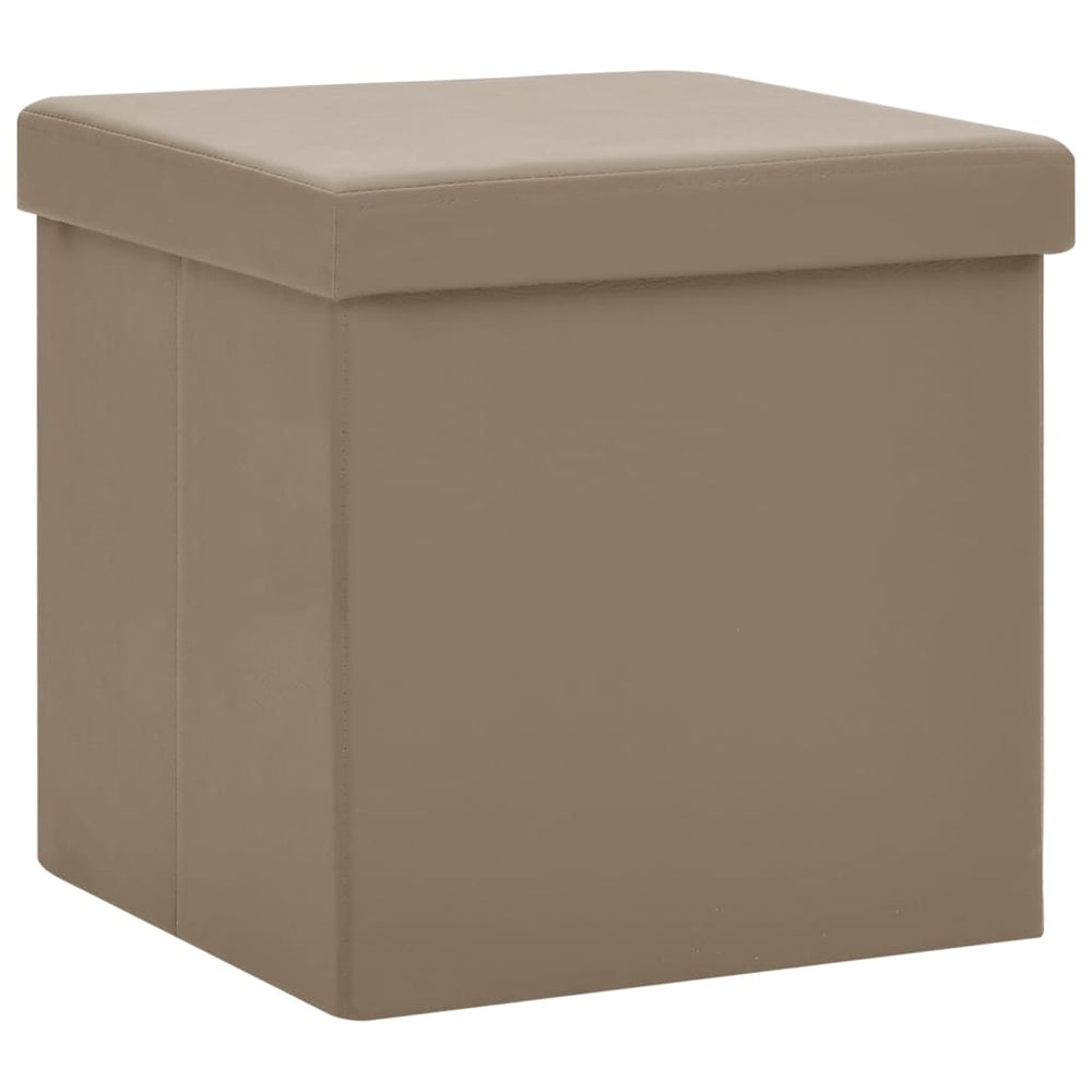 vidaXL Storage Stool Cappuccino Brown PVC