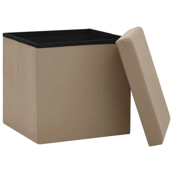vidaXL Storage Stool Cappuccino Brown PVC