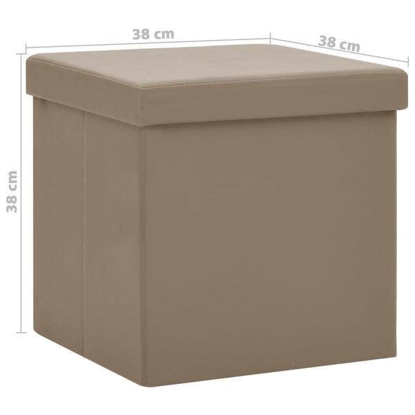 vidaXL Storage Stool Cappuccino Brown PVC