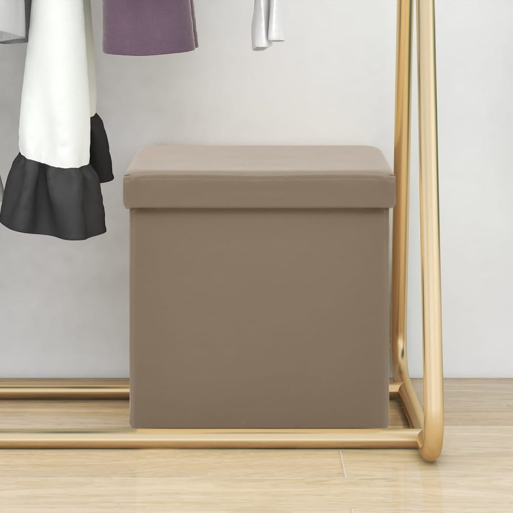 vidaXL Storage Stool Cappuccino Brown PVC