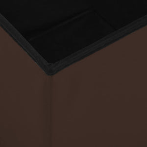 vidaXL Ottoman with Storage 2 pcs Brown PVC